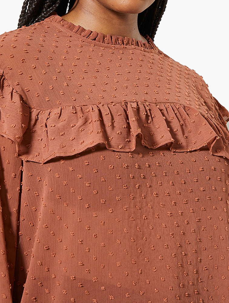 MyRunway Shop Superbalist Label Pie Crust Ruffle Blouse Mousse1 for